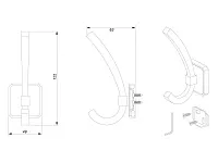 K217BAZ.9  Крючок мебельный черненый старинный цинк  <12>