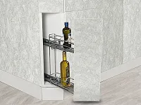 S-2601-C Бутылочница 150, Starax, 2-х ярусная, направляющие Blum Tandem, (106х465х495 мм), частичное выдвижение, правая