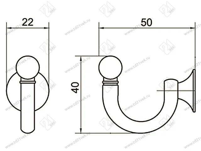 KR0150 AB Крючок античная бронза <80/480> 2