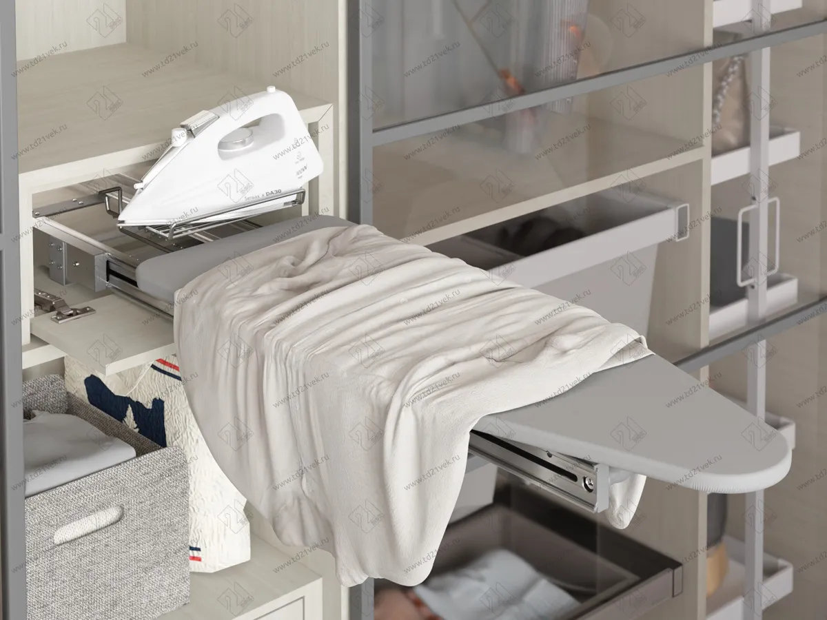 S-6616-G Выдвижная гладильная доска с фасадом в 400 базу, Starax, серый 5