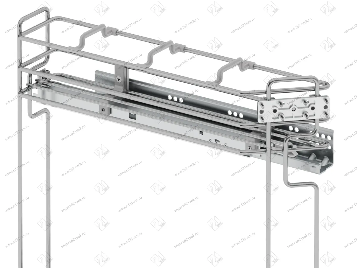 S-2605-C Бутылочница 150, Starax, 45 градусов, 2-х ярусная, направляющие Blum Tandem, (106х465х495 мм), полное выдвижение, правая, хром 5