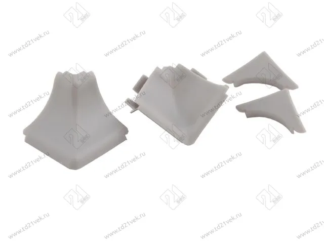 Комплект заглушек для вогнут.плинтуса №2, серый 1