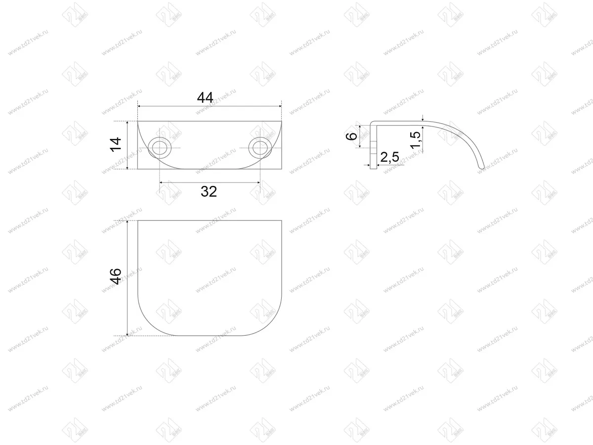 RT011BL.1/32 Ручка торцевая 32 мм матовый чёрный <60> 4