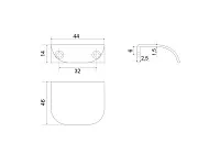 RT011BL.1/32 Ручка торцевая 32 мм матовый чёрный <60>