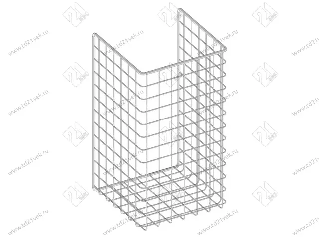 Корзина для белья в базу 300 мм, 235х435х230мм, белая, с креплением на дверцу, крепёж 4 шт. в комплекте 1