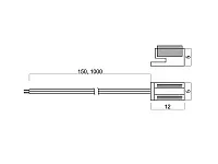 15.800.00.062 Провод питания с малогабаритным прозрачным коннектором с двумя контактами для одноцветных лент 5мм, L=100см, красный/черный