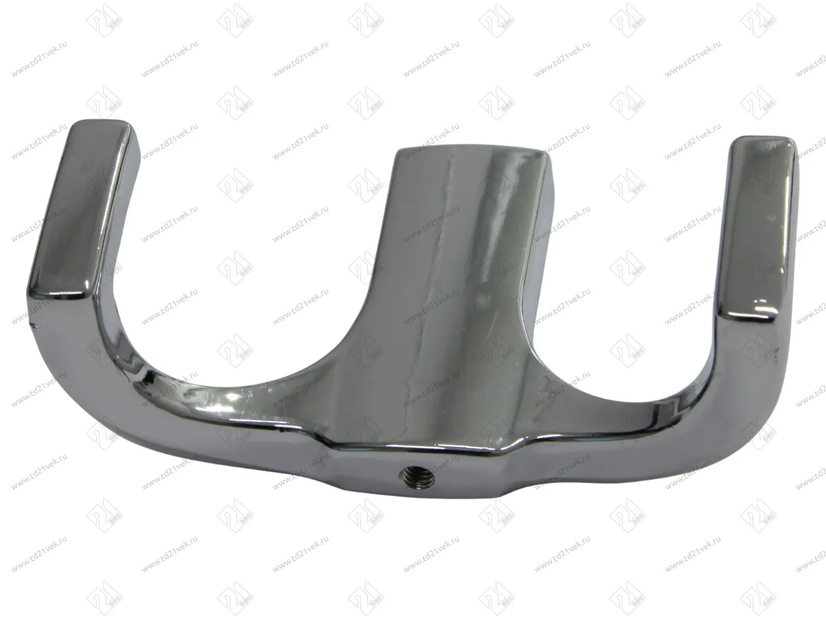 Крючок двухрожковый, хром, V LORD, в комплекте: саморез 2 шт., крепёжная планка, ключ 1