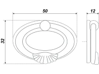 RC027AB.3 Ручка-кнопка C2720, старинная латунь <50/500>