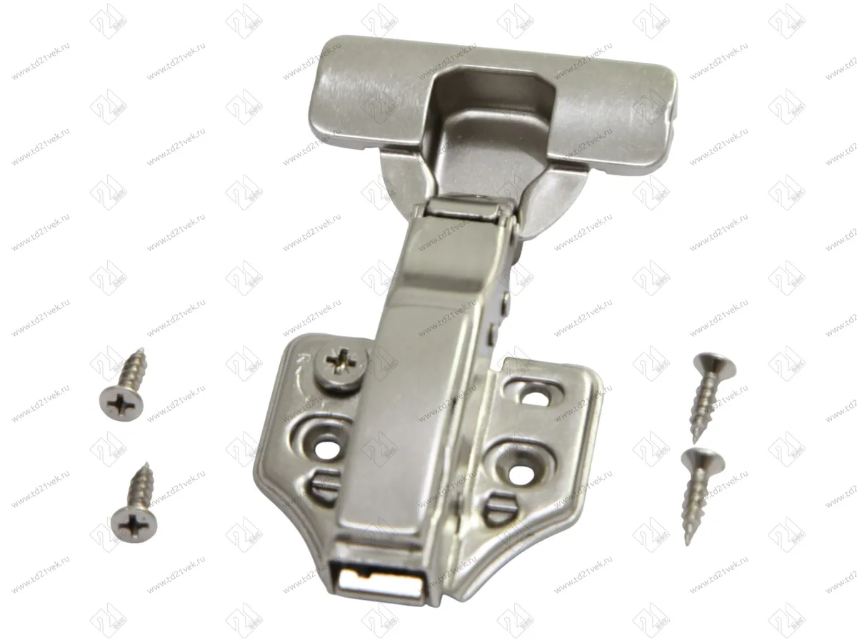 Петля 3D накладная 0мм, с планкой H=2мм, CLIP, c доводчиком, никель 1