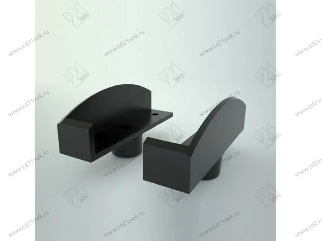 104-76-01-301 Площадка Mesan (ST) угловая пластиковая к ножке Бинго, черный левая (снято с производства) 1