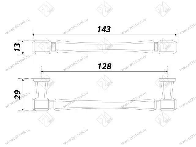 RS310AB.4/128 Ручка-скоба 128мм, старинная латунь <25> 2