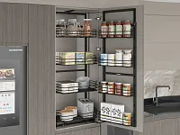 S-1222-А Выдвижная система Summer Классик, Starax 4 корзины, шир. 600 (530х510х1250-1400 мм), антрацит, без доводчика