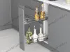 S-2414-08-C Бутылочница 150, Starax, 2-х ярусная, направляющие Blum Tandem, выдвижение 7/8, (106х475х495), левая, хром превью 1