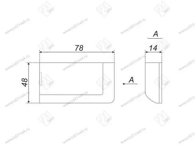 CHP02/W/R Заглушка для навеса CH02 правая, белый <50> 2