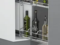 S-2605-C Бутылочница 150, Starax, 45 градусов, 2-х ярусная, направляющие Blum Tandem, (106х465х495 мм), полное выдвижение, правая, хром