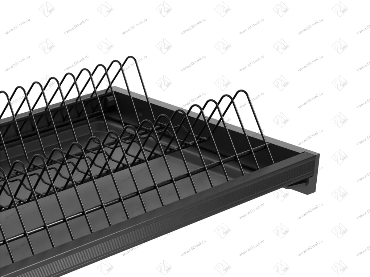 Сушка двухуровневая 800/16 с рамкой + 2 поддона, чёрный матовый 3