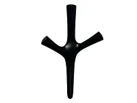 Крючок трехрожковый, черный матовый, VETKA, в комплекте: саморез 2 шт., дюбель 2 шт., крепёжная планка