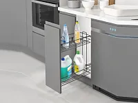 S-2443-08-A Бутылочница 250, Starax, 2-х ярусная, направляющие Blum Tandem, полувыдвижение, (203х475х495), левая, антрацит