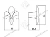 GZ-ROYAL3-1-10-03 Ручка GTV кнопка ROYAL3 белый/золото <40> превью 3