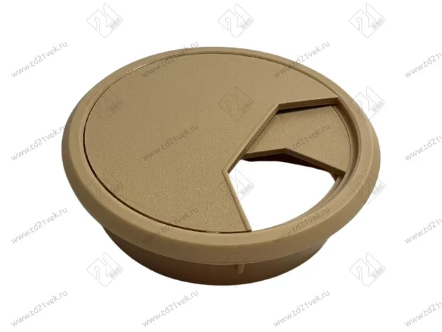 Заглушка кабель-канала, пластиковая, круглая, d=60 мм, бук 1