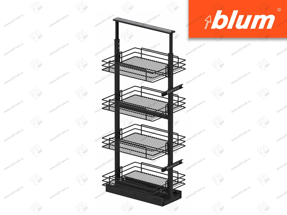 S-1928-A Шкаф-колонна в базу 450 мм, Starax 6-ти ярусная, (380х510х1850-2000), антрацит 2