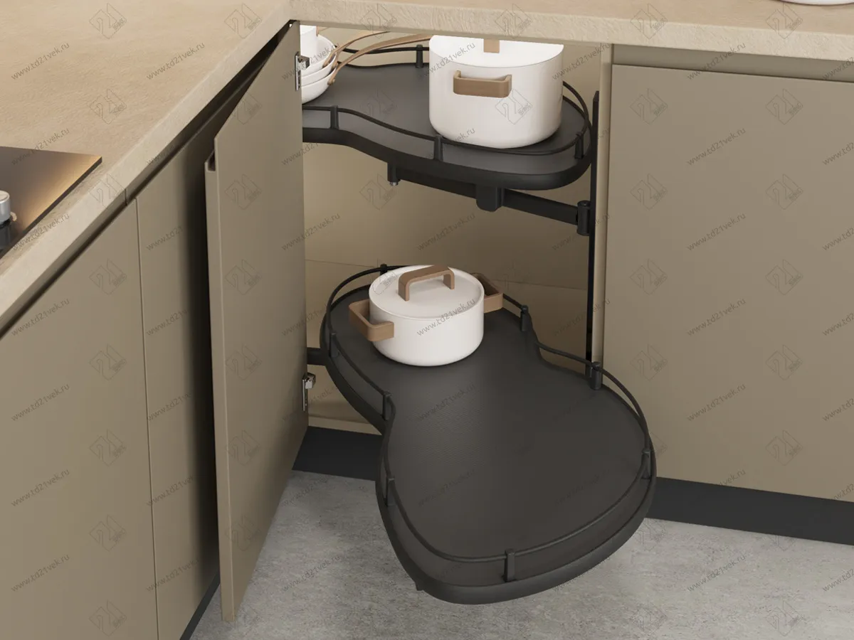 S-3016-A Волшебный угол "Лепесток" в базу 450 мм, Starax, (850х475х600 мм), правый, с антискользящим покрытием 1