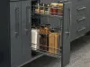 Бутылочница 150 правая (448х108х535мм) на скрытых направляющих с доводчиком, хром крашенный / двухуровневая корзина превью 5