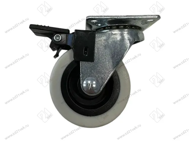 Опора колесная 254, нагрузка 30 кг, d50 мм, h63 мм, резина, серый, со стопором 1