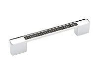 Скоба "Оскар" со стразами 5379-06-06-11 (хром-хром-черный) <25/300>