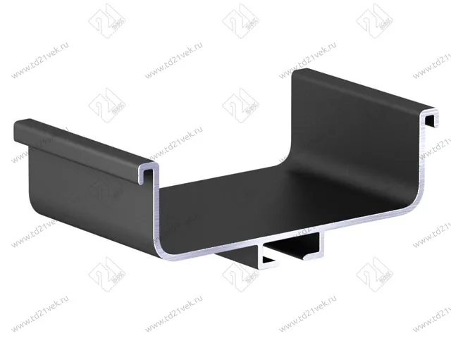 С-образный профиль GOLA, L=4050 мм, черный матовый анодированный 1