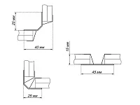 Угловое соединение универсальное, H150 мм, белый