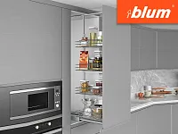 S-1922-C Шкаф-колонна в базу 450 мм, Starax, 6-ти.ярусная, (380х510х1700-1850 мм, хром