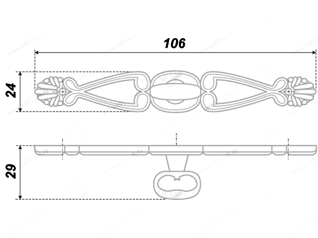 RC026AB.3 Ручка-кнопка C2620, старинная латунь <30> 2