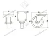 Опора колесная 361 нагрузка - 50 кг d=75, h=98 <100> превью 2