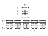 102-05-05-300-1 Муфта Mesan распорная М5 d8х10мм, прозрачная <24/2000>