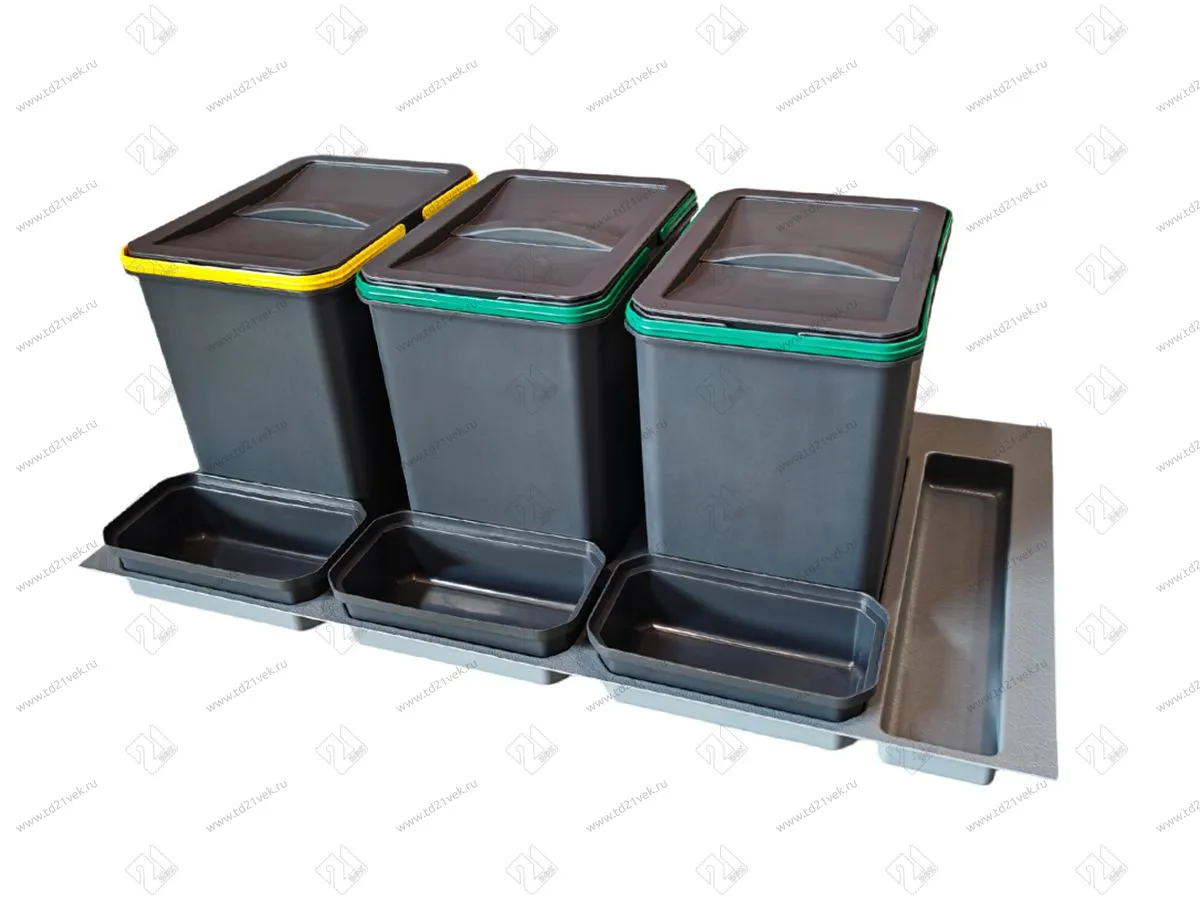 S-2562-A Система сортировки в базу 900 мм, Starax Order, 3 ведра, антрацит 1