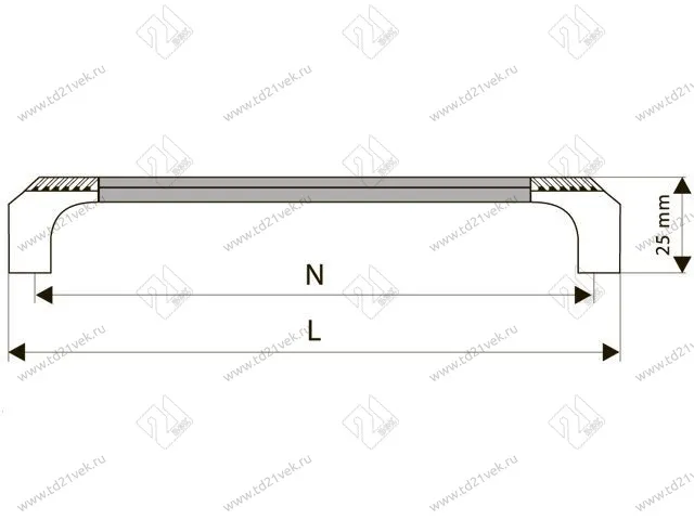 Ручка-рейлинг Оскар 14.136/320 плоский (алюмин)<50> 2