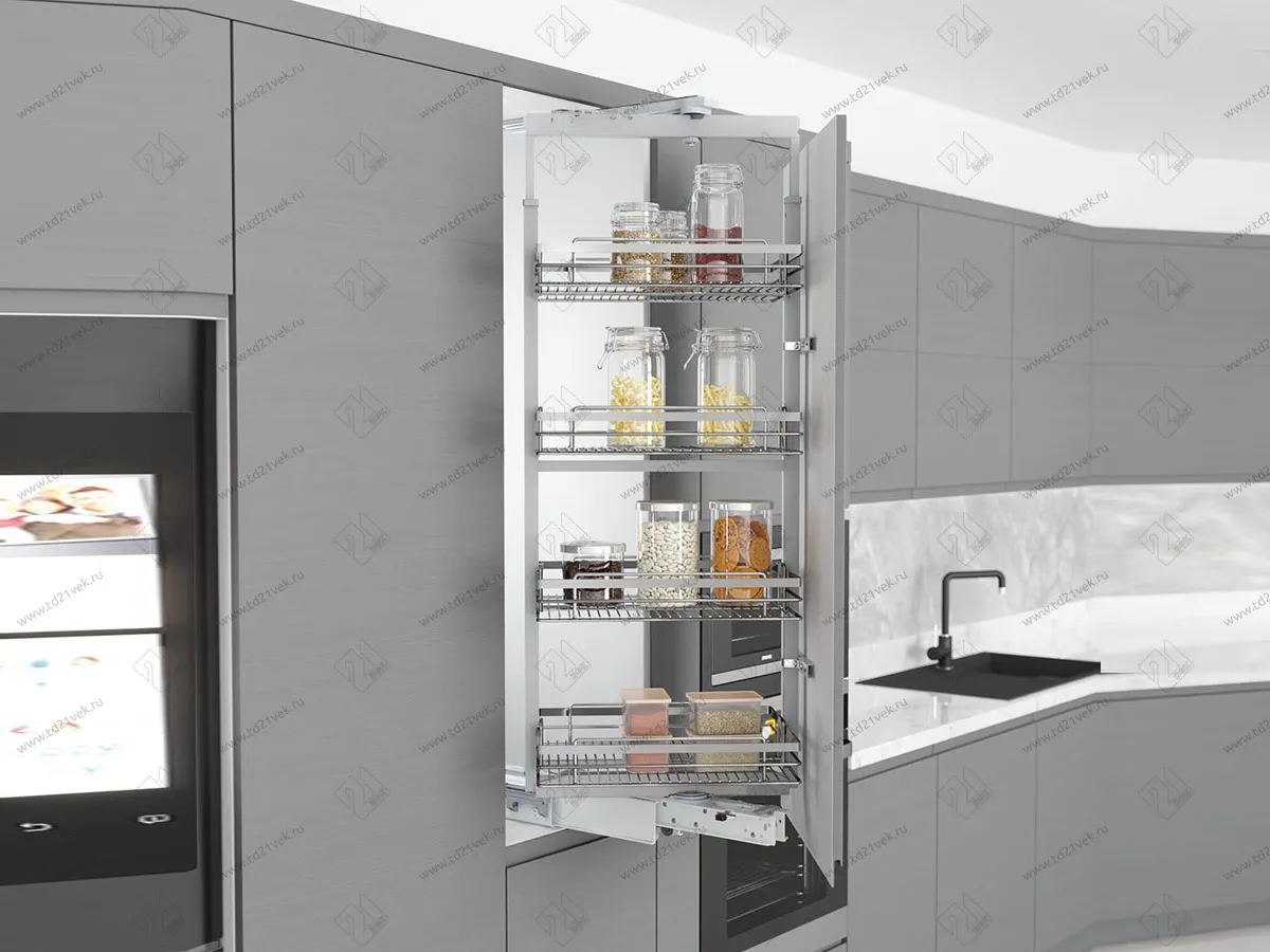 S-1422-C Шкаф-колонна поворотная в базу 450 мм, Starax, 4-х ярусная, (380x510x1250-1400 мм) 1