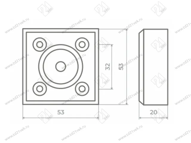 Опора декоративная регулируемая Н20+5мм белый 2