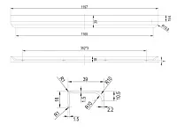 RT110SC.1/000/1200 Ручка торцевая 1056 мм сатиновый хром <20>
