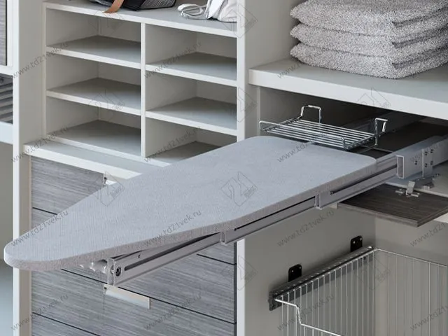 S-6616-G Выдвижная гладильная доска с фасадом в 400 базу, Starax, серый 1