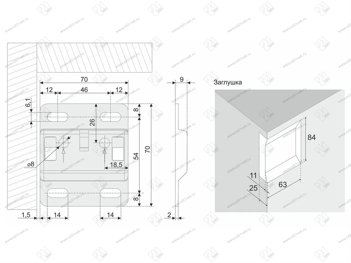 CH10  Навес для шкафов нижней базы (П+Л) с заглушками, монтажными планками и крепежом в компл <50> 6
