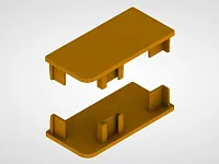 Г-образный комплект закрытых заглушек (2 шт.) №17 мат.золото <10>
