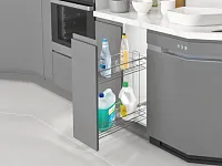 S-2443-08-C Бутылочница 250, Starax, 2-х ярусная, направляющие Blum Tandem, выдвижение 7/8, (203х475х495), левая, хром