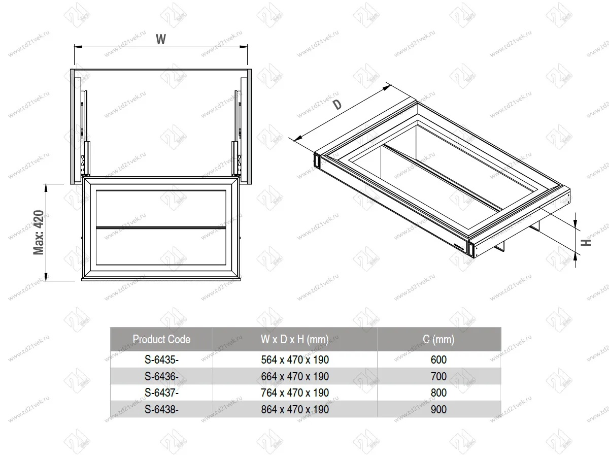 S-6435-A Обувница в базу 600, экокожа, Starax (564x470x190 мм), антрацит 4