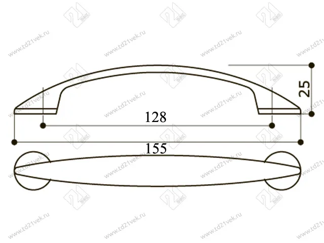 Скоба "Оскар" 5018-06/128 Деве  (хром) <50/600> 3