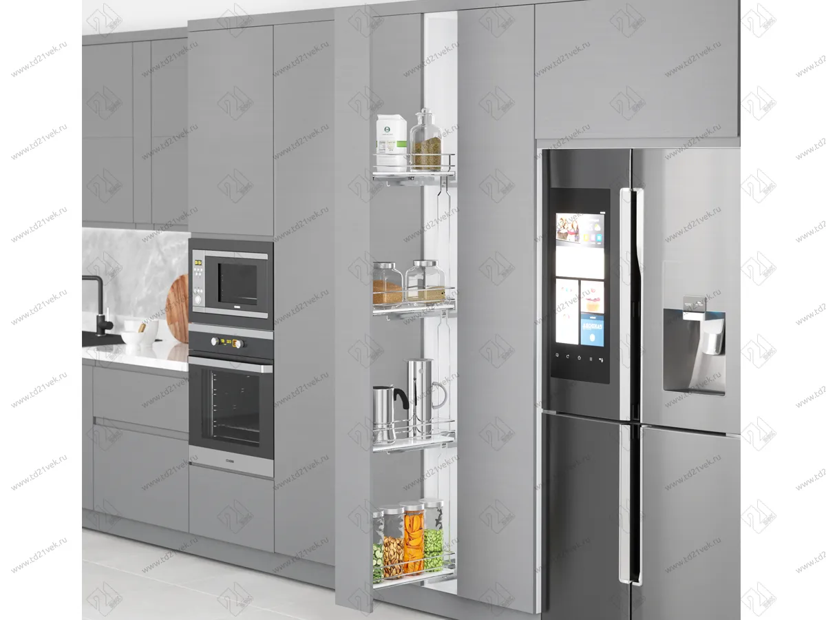 S-2929-C Выдвижная колонна в базу 200 мм, Starax, 4-х ярусная, (155х450х1650 мм), левая 1