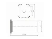 Опора декоративная H60+15мм, металлик
