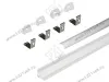 17.800.00.395 / 19.143.39.325 Профиль алюминиевый КСС 1616W, диффузор молочный белый, накладной, L=2м, 4 клипсы, 4 загл. с отверст, серебро превью 1