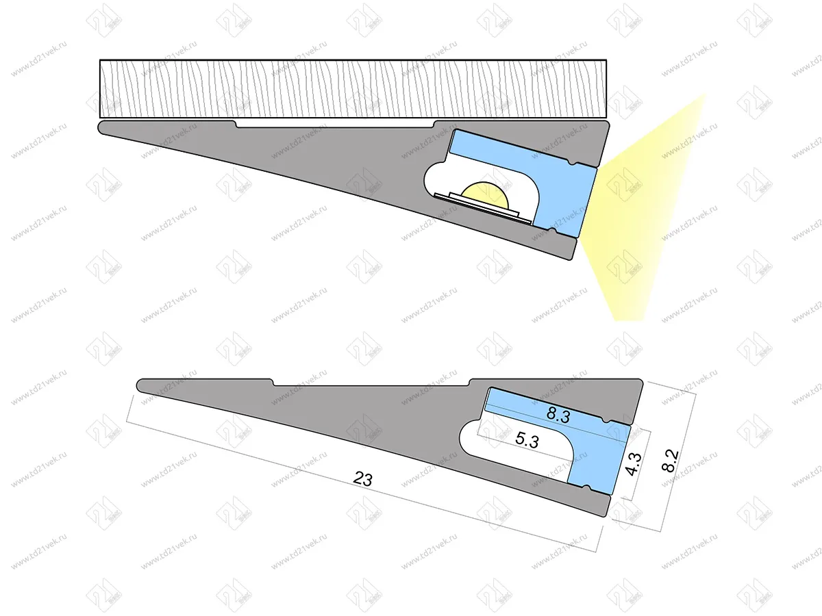 17.800.00.141 Профиль алюминиевый SOLO 2408T накладной, L=3м, без диффузора,
 анодир. черный 3